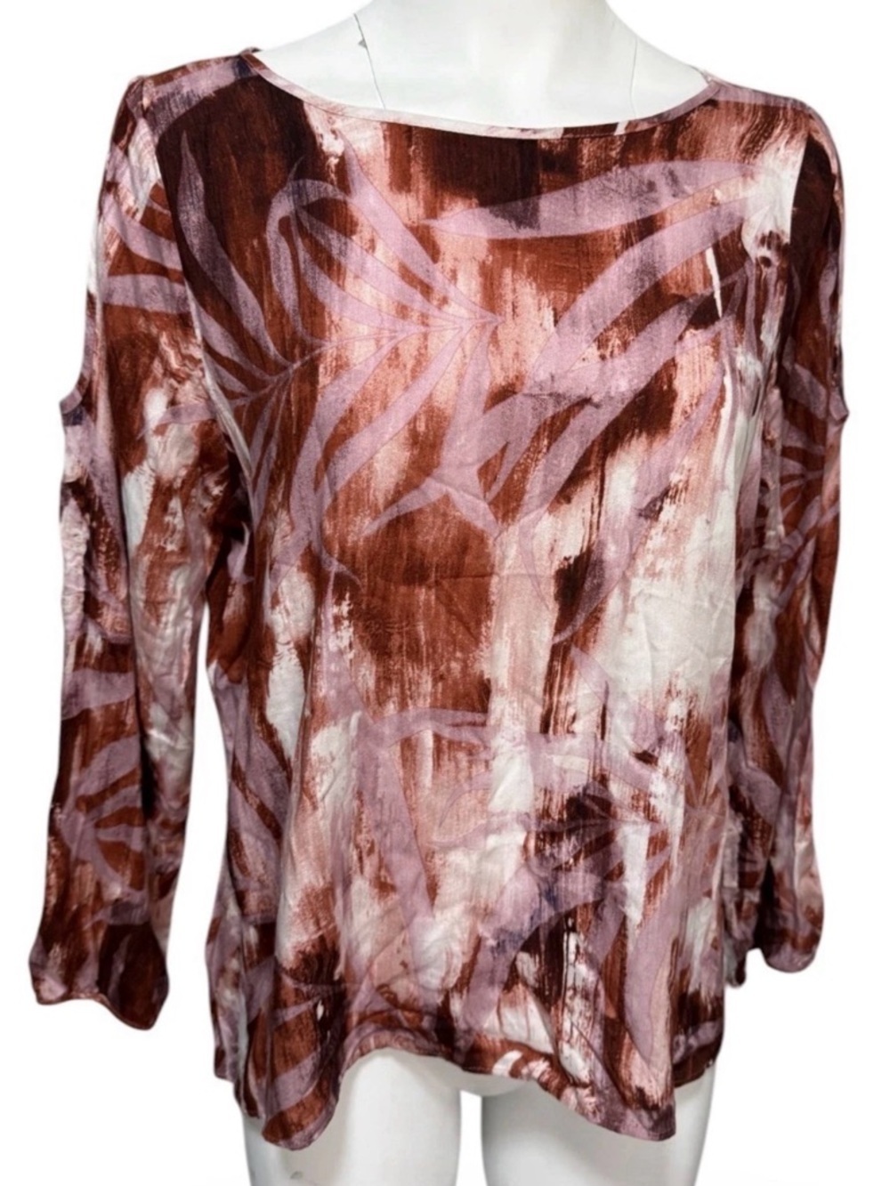 Gino Passcalli X Sophie Cris Blouse Cold Shoulder Multicolor Light Burgundy XL